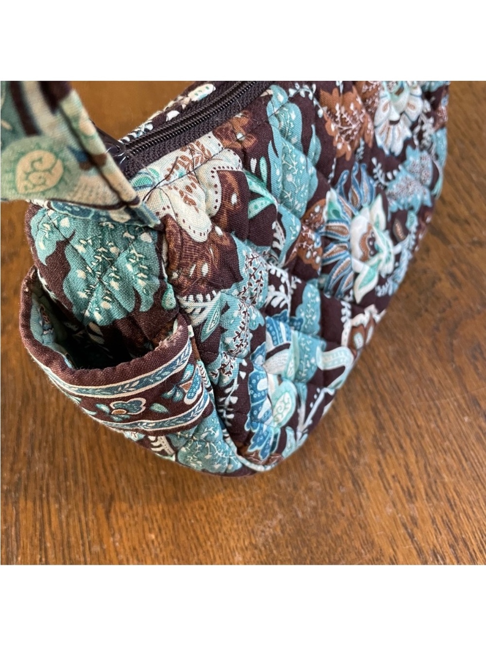 Vera Bradley Java Blue Maggie Purse Shoulder Handbag and Tri Fold Wallet Set - Picture 5 of 11